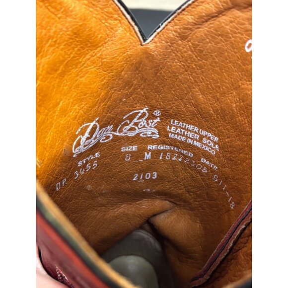 Dan Post Red & Black Western Cowboy Boots Size 8 Leather - Picture 8 of 8